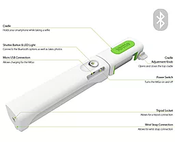 Монопод для селфі iOttie MiGo Selfie Stick White (HLMPIO110WH) - мініатюра 3