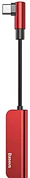 Аудио-переходник Baseus USB Type-C - Sound AUX 3.5мм + USB Type-C Port Red (CATL53-91) - фото Аудио-переходник Baseus USB Type-C - Sound AUX 3.5мм + USB Type-C Port Red (CATL53-91)