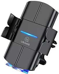 Держатель с беспроводной зарядкой, с автозажимом Usams Starod Series Black (US-CD133)