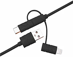 USB Кабель XoKo 3-in-1 3-in-1 USB to Type-C/Lightning/micro USB Cable black (SC-310-BK)