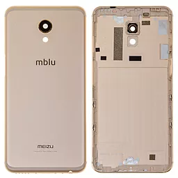 Задняя крышка корпуса Meizu M6s со стеклом камеры Gold
