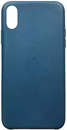 Чохол Apple Leather Case Full for iPhone XS Max Blue Cobalt
