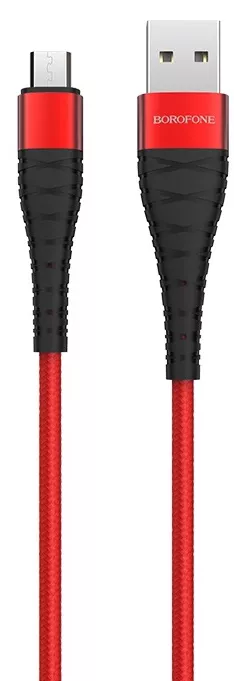 Кабель Borofone BX32 Munificent USB-A - micro USB 12w 2.4a 1м cable Red - фото 1