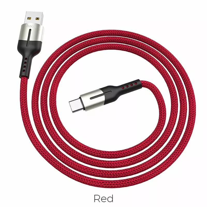 Кабель Hoco U68 Gusto USB-A - Type-C 25w 5a 1.2м cable Red - фото 5