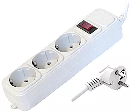 Мережевий фільтр (подовжувач) Maxxter SPM3-G-10G 10А, 3м, 3 розетки, з вимикачем білий - фото Мережевий фільтр (подовжувач) Maxxter SPM3-G-10G 10А, 3м, 3 розетки, з вимикачем білий
