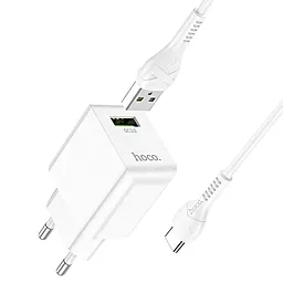 Сетевое зарядное устройство Hoco C98A Proton 18W QC3.0 + USB Type-C Cable White