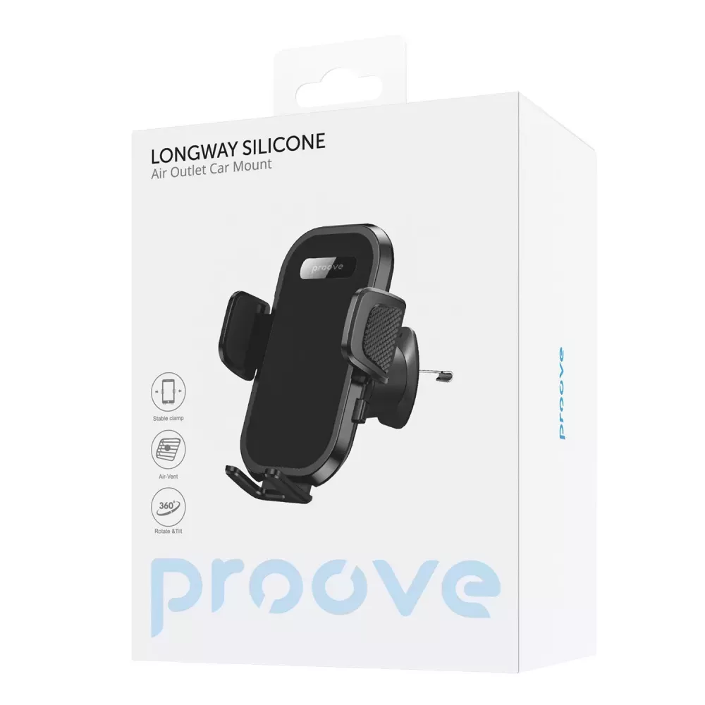 Тримач Proove Longway Silicone Air Outlet Car Mount Black (CHLW00000001) - фото 2