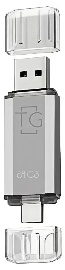 Флешка T&G 009 64GB USB/Type C Silver - фото 1