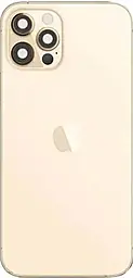Задняя крышка корпуса Apple iPhone 12 Pro со стеклом камеры Gold - фото Задняя крышка корпуса Apple iPhone 12 Pro со стеклом камеры Gold