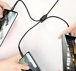 Универсальный кабель Usams U35 3-in-1 USB-A to Type-C/Lightning/micro USB 12w 2.4a 1м cable Black - миниатюра 2 Универсальный кабель Usams U35 3-in-1 USB-A to Type-C/Lightning/micro USB 12w 2.4a 1м cable Black - миниатюра 2