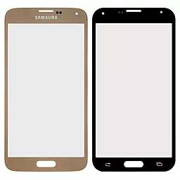 Корпусне скло дисплея Samsung Galaxy S5 G900F, G900M, G900T, G900K, G900S, G900I, G900A, G900W8, G900L, G900H Gold