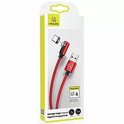 Кабель Usams U54 Right-Angle Magnetic USB-A - Type-C 10w 1м cable Red - миниатюра 2 Кабель Usams U54 Right-Angle Magnetic USB-A - Type-C 10w 1м cable Red - миниатюра 2