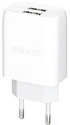 Сетевое зарядное устройство Walker WH-31 2.1a 2xUSB-A ports charger white - фото Сетевое зарядное устройство Walker WH-31 2.1a 2xUSB-A ports charger white