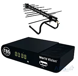 Комплект цифрового ТВ World Vision T65 + комнатная антенна EuroSky ES-005A