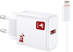 Сетевое зарядное устройство FLYCDI 18w PD USB-A fast charger + micro USB cable white (FA-005) - фото Сетевое зарядное устройство FLYCDI 18w PD USB-A fast charger + micro USB cable white (FA-005)