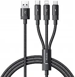 Универсальный кабель McDodo 3-in-1 USB-A to Type-C/Lightning/micro USB 12w 2.4a 1.2м cable Black (CA-5790) - фото Универсальный кабель McDodo 3-in-1 USB-A to Type-C/Lightning/micro USB 12w 2.4a 1.2м cable Black (CA-5790)