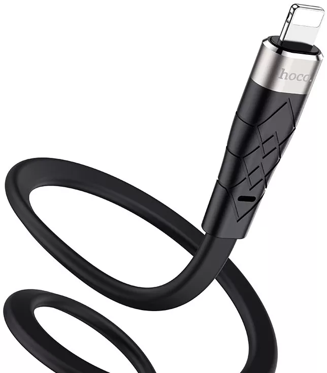 Кабель Hoco X53 Angel USB-A - Lightning 12w 2.4a 1м cable Black - фото 4
