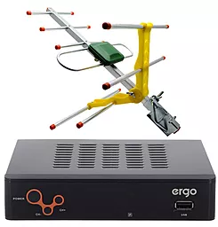 Комплект цифрового ТВ Ergo 1638 + Антенна Eurosky ES-003 - фото Комплект цифрового ТВ Ergo 1638 + Антенна Eurosky ES-003