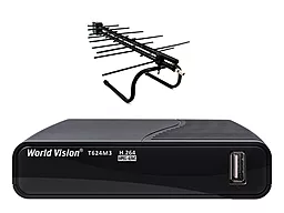 Комплект цифрового ТВ World Vision T624M3 + Антенна Eurosky ES-005A