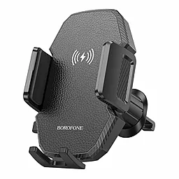 Держатель с беспроводной зарядкой Borofone BH213 Adelante wireless fast charging (air outlet) Black - фото Держатель с беспроводной зарядкой Borofone BH213 Adelante wireless fast charging (air outlet) Black