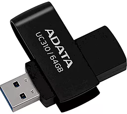 Флешка ADATA 64 GB UC310 USB 3.2 Black (UC310-64G-RBK) - фото Флешка ADATA 64 GB UC310 USB 3.2 Black (UC310-64G-RBK)