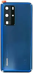 Задняя крышка корпуса Huawei P40 со стеклом камеры Original Blue - фото Задняя крышка корпуса Huawei P40 со стеклом камеры Original Blue