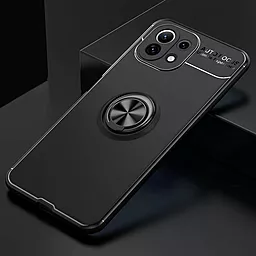 Чехол Deen ColorRing под магнитный держатель (opp) для Xiaomi Mi 11 Lite Черный / Черный - миниатюра 2