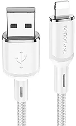 Кабель Borofone BX90 Cyber USB-A - Lightning 12w 2.4a 1м cable White - фото Кабель Borofone BX90 Cyber USB-A - Lightning 12w 2.4a 1м cable White