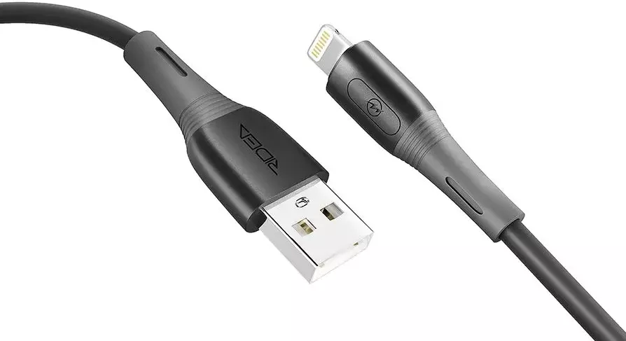 Кабель Ridea RC-M133 Spring USB-A - Lightning 12w 2.4a 1м cable Black - фото 3