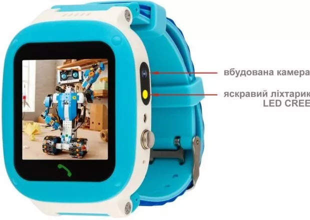 Смарт-часы AmiGo GO004 Splashproof Camera+LED Blue - фото 4