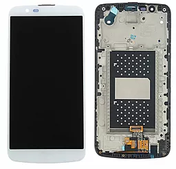 Дисплей LG K10 2016 (без микросхемы) с тачскрином и рамкой, оригинал, White - фото Дисплей LG K10 2016 (без микросхемы) с тачскрином и рамкой, оригинал, White