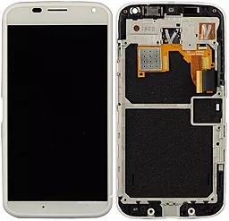Дисплей Motorola Moto X (XT1052, XT1053, XT1055, XT1056, XT1058, XT1060) с тачскрином и рамкой, White - фото Дисплей Motorola Moto X (XT1052, XT1053, XT1055, XT1056, XT1058, XT1060) с тачскрином и рамкой, White