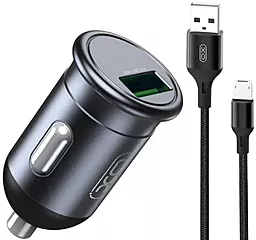 Автомобильное зарядное устройство XO CC46 18w QC3.0 car charger + micro USB cable black - фото Автомобильное зарядное устройство XO CC46 18w QC3.0 car charger + micro USB cable black