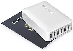 Сетевое зарядное устройство RavPower 60W 12A 6-Port USB Desktop Charging Station with iSmart Technology White (RP-PC028 / RP-PC028WH) - миниатюра 2