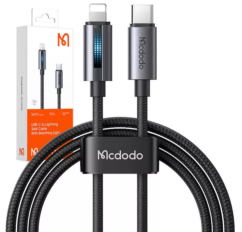 Кабель McDodo USB Type-C - Lightning 36w 3a 1.2м PD сable Black (CA-5710) - фото 5