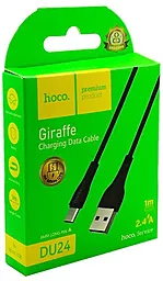 Кабель Hoco DU24 GIRAFFE Long Pin USB-A - micro USB 12w 2.4a 1м cable Black - мініатюра 3 Кабель Hoco DU24 GIRAFFE Long Pin USB-A - micro USB 12w 2.4a 1м cable Black - мініатюра 3