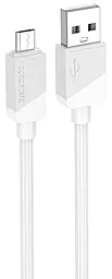 Кабель Borofone BX107 Excellent USB-A - micro USB 12w 2.4a 1м cable White - фото Кабель Borofone BX107 Excellent USB-A - micro USB 12w 2.4a 1м cable White