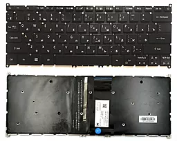 Клавіатура для ноутбуку Acer AS SF314-54 без рамки підсвітка клавіш чорна