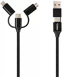 USB Кабель Gelius Pro Unimog 5-in-1 USB-C+A to Type-C/Lightning/micro USB сable black (GP-UC510)