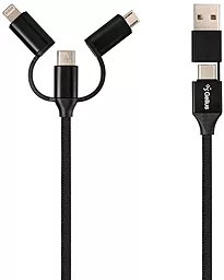 Універсальний кабель Gelius Pro Unimog 5-in-1 USB-A/Type-C to Type-C/Lightning/micro USB 10w 1м сable Black (GP-UC510) - фото Універсальний кабель Gelius Pro Unimog 5-in-1 USB-A/Type-C to Type-C/Lightning/micro USB 10w 1м сable Black (GP-UC510)