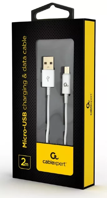 Кабель Cablexpert USB-A - micro USB 10.5w 2м cable White (CC-USB2P-AMmBM-2M-W) - фото 2