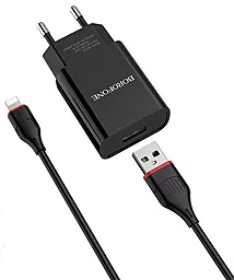 Сетевое зарядное устройство Borofone BA20A Sharp 2.1a home charger + Lightning cable black - миниатюра 2 Сетевое зарядное устройство Borofone BA20A Sharp 2.1a home charger + Lightning cable black - миниатюра 2