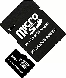 Карта памяти Silicon Power microSDHC 16GB Class 6 + SD-адаптер (SP016GBSTH006V10)