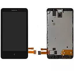 Дисплей Nokia X Dual Sim RM-980 с тачскрином и рамкой, Black - фото Дисплей Nokia X Dual Sim RM-980 с тачскрином и рамкой, Black