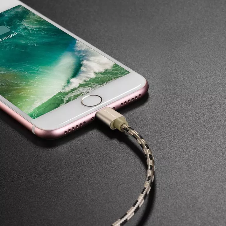 Кабель Borofone BX24 Ring Current USB-A - Lightning 12w 2.4a 1м cable Gold - фото 3