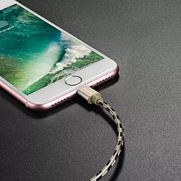 Кабель Borofone BX24 Ring Current USB-A - Lightning 12w 2.4a 1м cable Gold - миниатюра 3