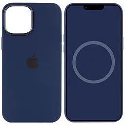 Чохол Apple Silicone Case Full with MagSafe and SplashScreen для Apple iPhone 12 Pro Max Navy blue
