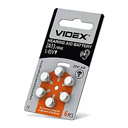 Батарейки Videx ZA13 6шт 1.4 V - мініатюра 2