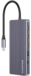 USB Type-C хаб Canyon DS-16 13-in-1 gray (CNS-TDS16) - фото USB Type-C хаб Canyon DS-16 13-in-1 gray (CNS-TDS16)