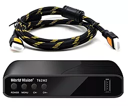 Комплект цифрового ТВ World Vision T62M2 + Кабель HDMI - фото Комплект цифрового ТВ World Vision T62M2 + Кабель HDMI